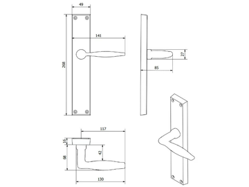 GAUDIUM MG2061 - Bronze door handle on back plate by Fama International - view 3